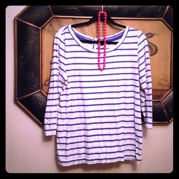GAP Tops - Gap striped shirt + free red beads