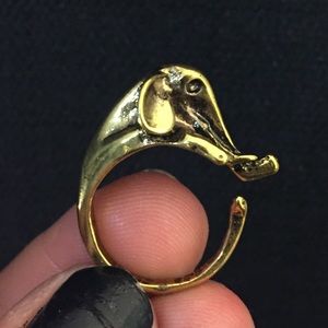 Gold plated elephant ring