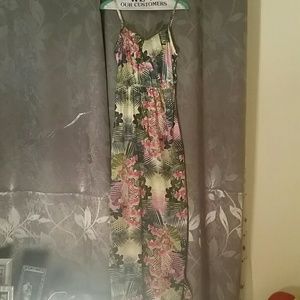 Floral/tropical print maxi dress