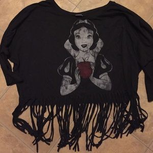 FOREVER 21 Snow White Shredded Top