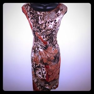 Tea length sheath dress with gorgeous design