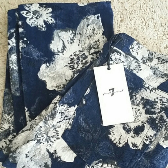 7 of all Mankind Skinny Jeans Indigo Floral