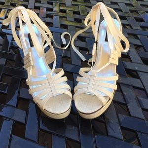 Lace up wedges. Worn once.