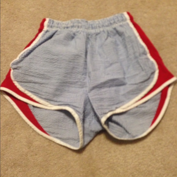 LAUREN JAMES SEERSUCKER RACER SHORTS