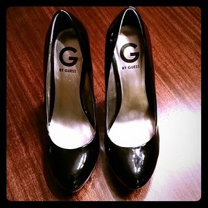 Guess Black Shiny Patent Leather Stilettos