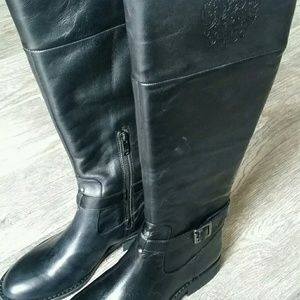 Vince Camuto tall leather black riding boots