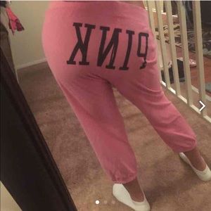 Pink sweats say pink on Butt