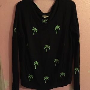 Black and lime green palm trees