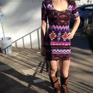 Tribal print bodycon dress