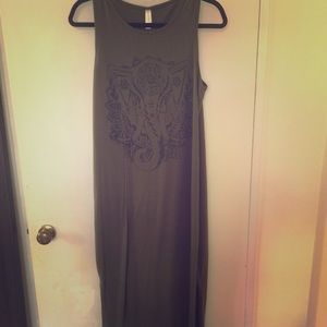 Army green maxi dress
