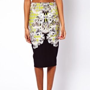 ASOS Floral Midi Skirt