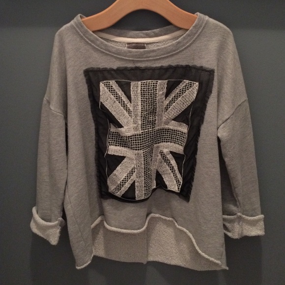 grey cropped Moon Collection sweater