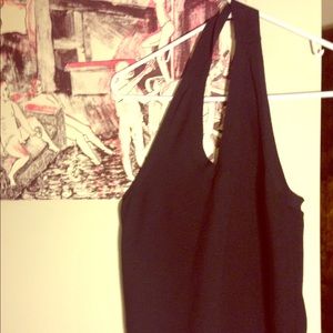 Knit black halter top from Calvin Klein; size s