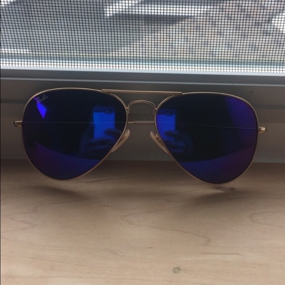 Raybans Large Purple/Blue Tint