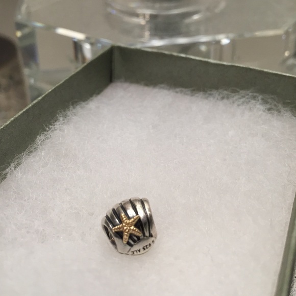 Pandora silver shell with real goal starfish charm
