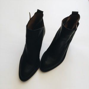 Zara black leather booties