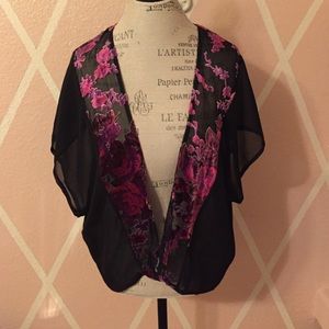 Black sheer kimono