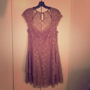 Free People Lace Dress in Taupe