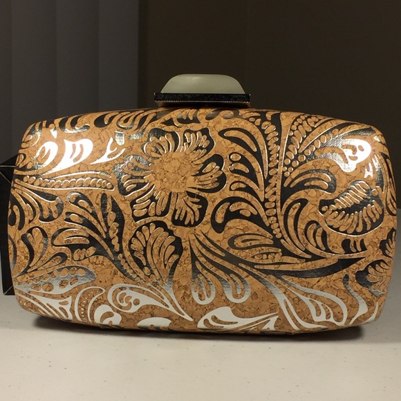 Bamboo clutch with metallic detailing