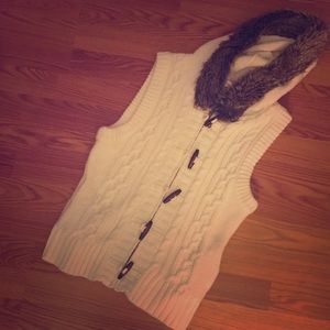Fur hood vest