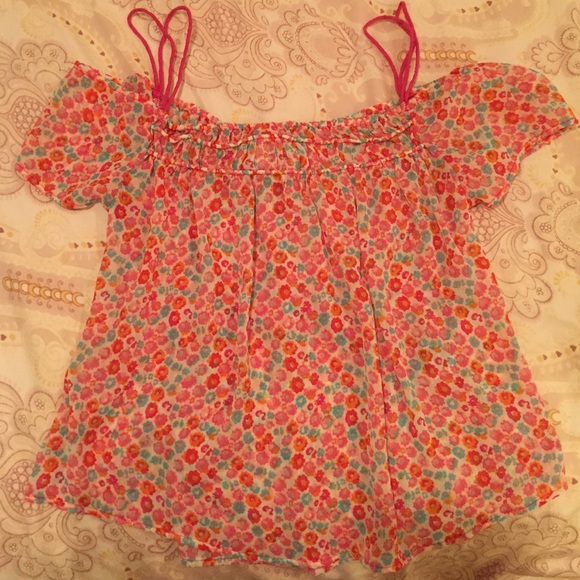 Sheer pink floral Abercrombie top
