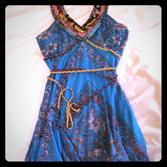 Free People - halter top with braided belt