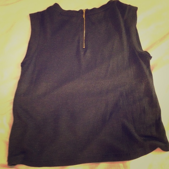 Chloe K - sleeveless semi-sheer top with zipper