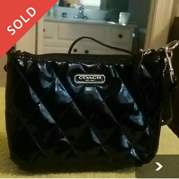Authentic Black Patent Leather Coach purse