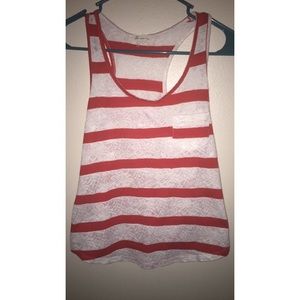 Red and White Laced Tank