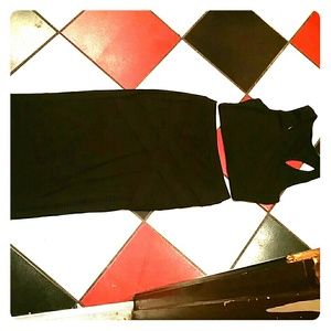 Crop top, long high waisted skirt