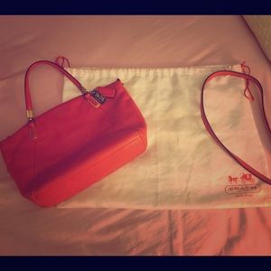 Coral coach bag