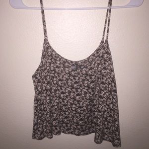 Brown Floral Crop Top