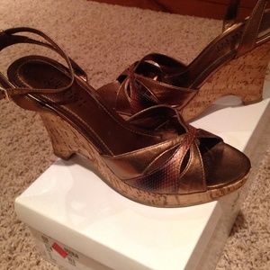 Franco Sarto cork wedges, like new! 8.5