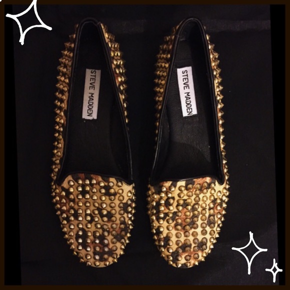 Steve Madden leopard studded flats