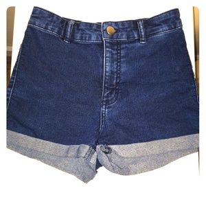 High waisted jean shorts