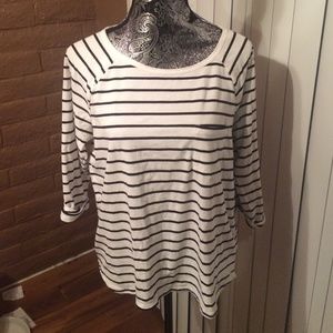 Black and white striped top