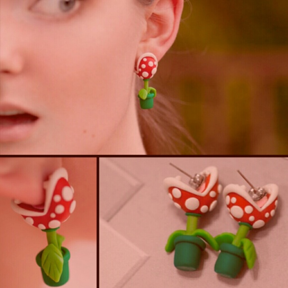 Video Game Mario clay handmade earrings