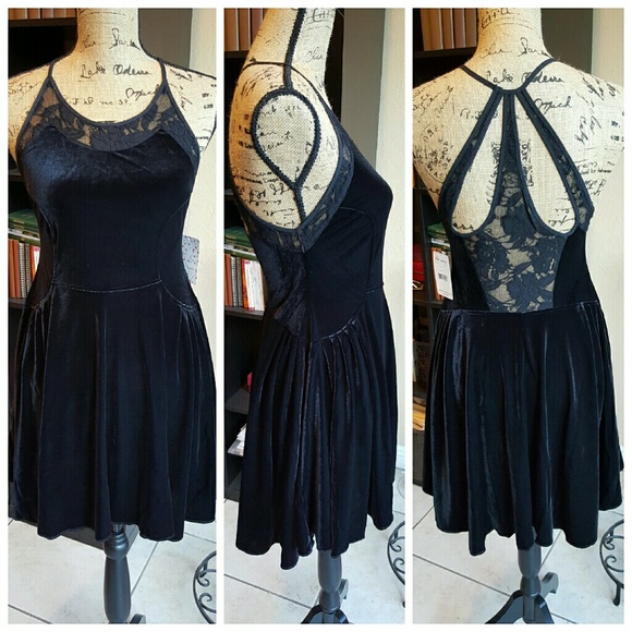 Free People Lace & Velvet Minidress - Picture 3 of 4