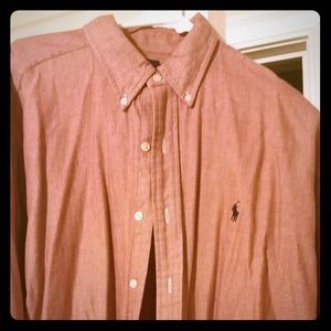 Mens Polo Ralph Lauren Red Tweed Long Sleeve Shirt