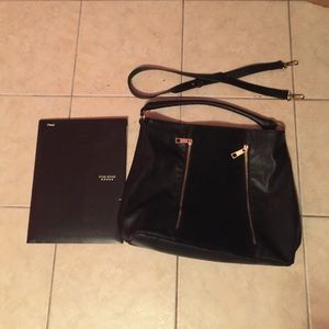 Black H&M Faux Leather and Suede Bag