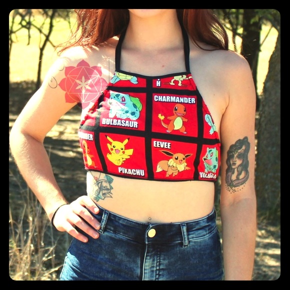 Sublime Soulshine Tops - Pokemon classics crop top Tie-Back