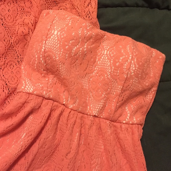 Strapless Open Back Lace Maxi - Picture 2 of 4