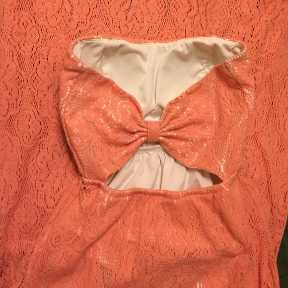 Strapless Open Back Lace Maxi - Picture 3 of 4