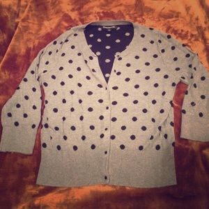 Express polka dot sweater size M, gray with black