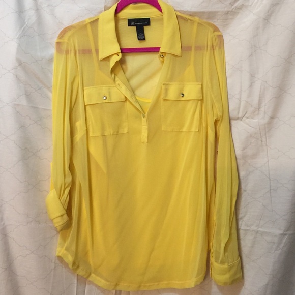 INC sheer top with camisole