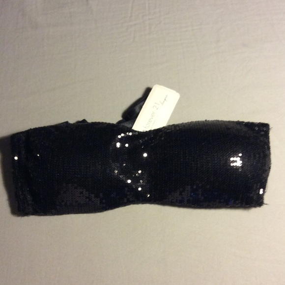 Black Sequin Bandeau Bra