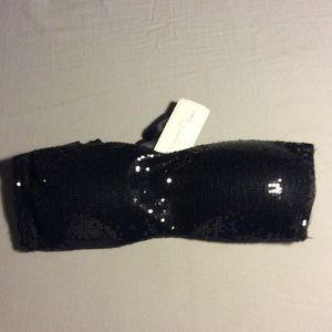 Black Sequin Bandeau Bra