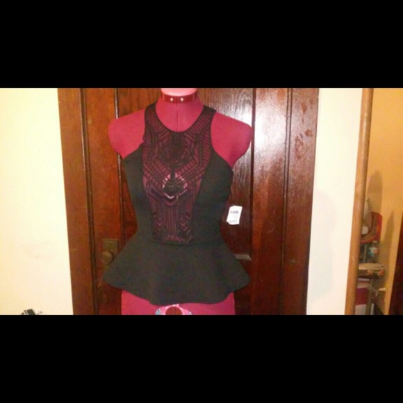 NWT Black gorgeous peplum shirt