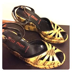 Miu miu sling back wedge sandals size 6-6.5