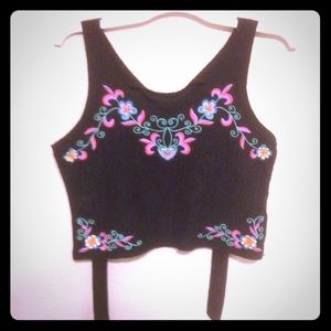 A floral crop top